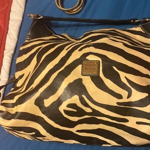 Vintage zebra print Dooney and Burke shoulder bag